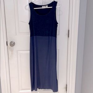 Mixed Material Mid-Length Dress